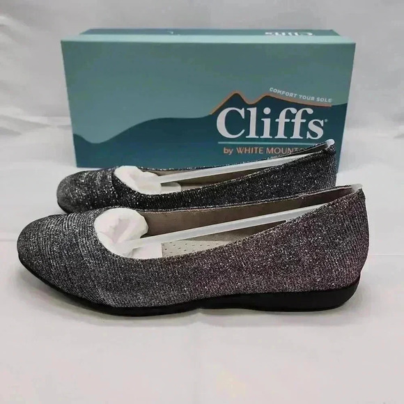 NWT Cliffs by White Mountain Women's Clara Glitter Ballet Flats Pewter Size 7 - Picture 4 of 11